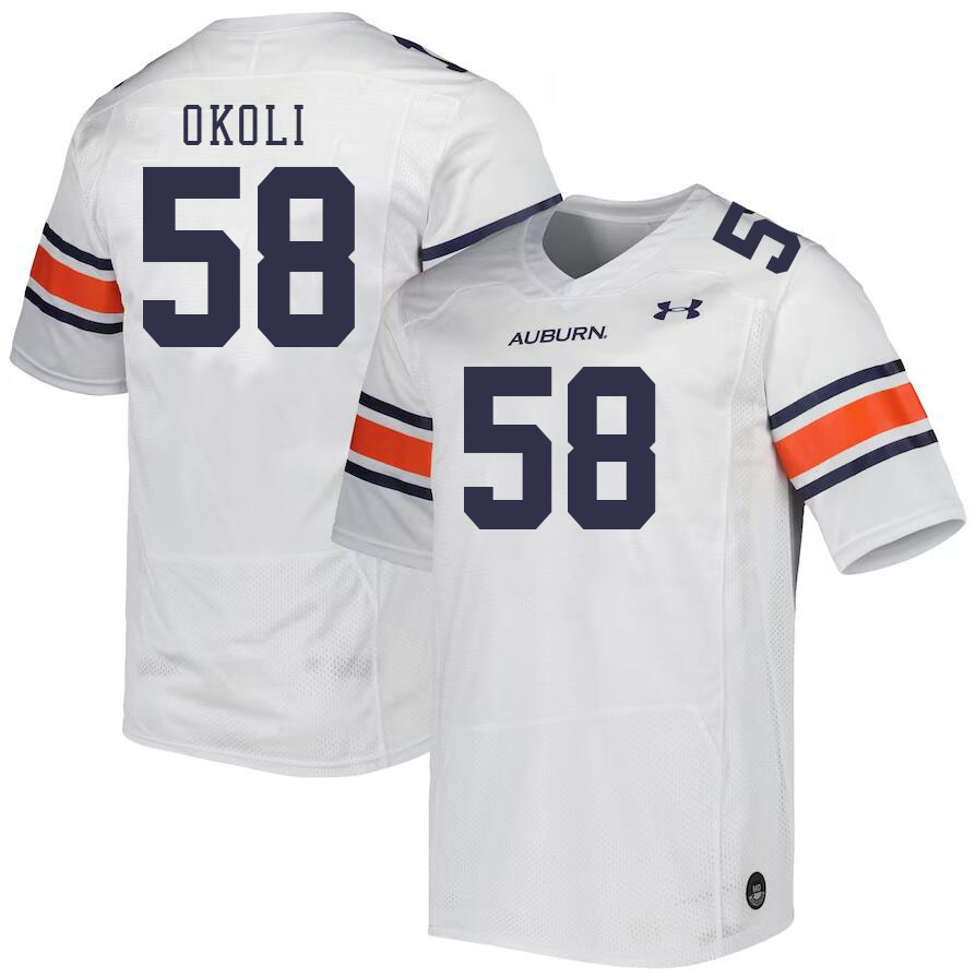 Men #58 Tobechi Okoli Auburn Tigers College Football Jerseys Stitched-White